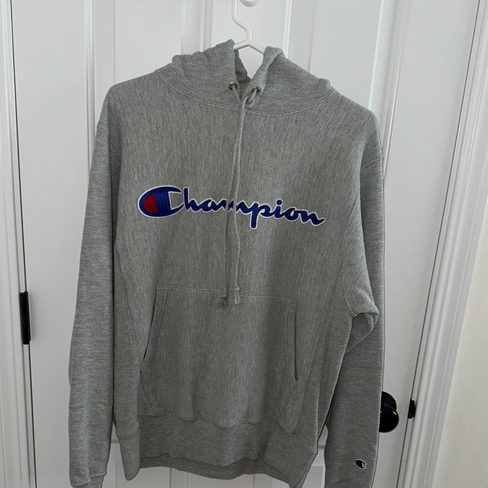 Champion Gray Hoodie with Logo